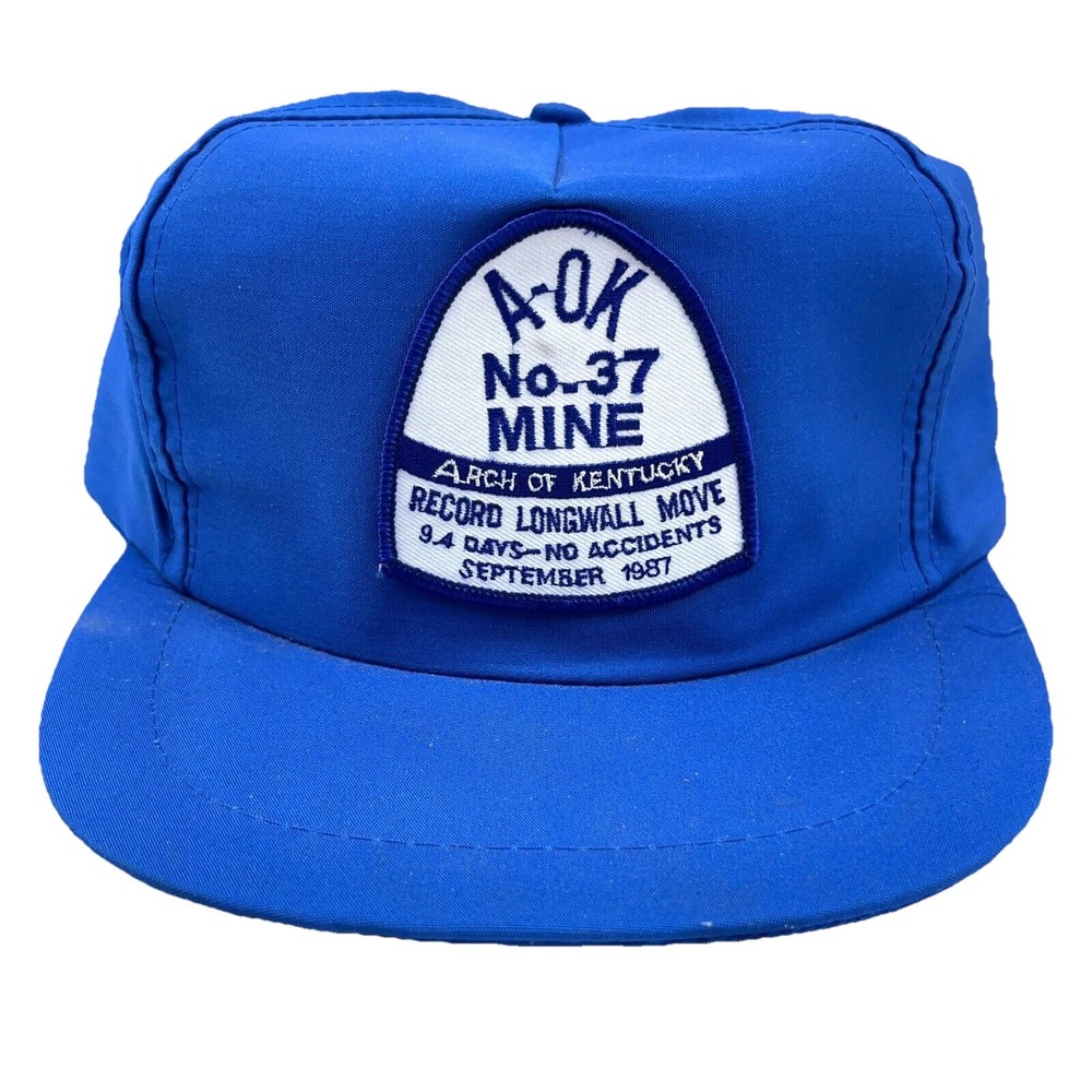 Vintage Coal Mining Trucker Hat Cap Snap Back 90s Patch Arch Of Kentucky Miner